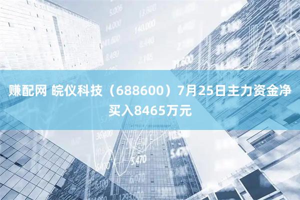 赚配网 皖仪科技（688600）7月25日主力资金净买入8465万元